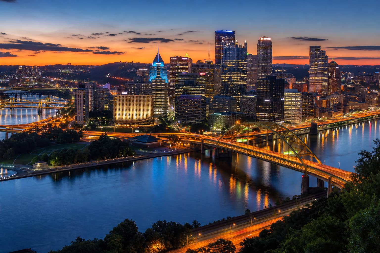 Pittsburgh skyline representing local business growth