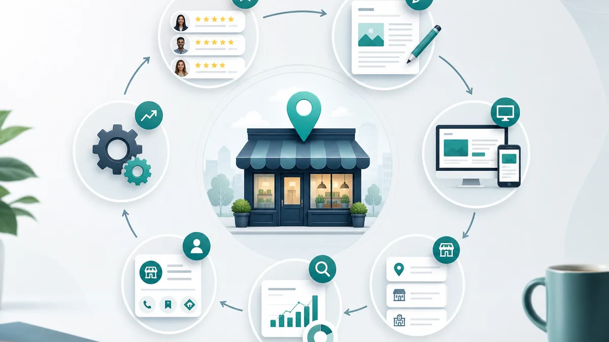 Illustration showing the ongoing Local SEO maintenance process