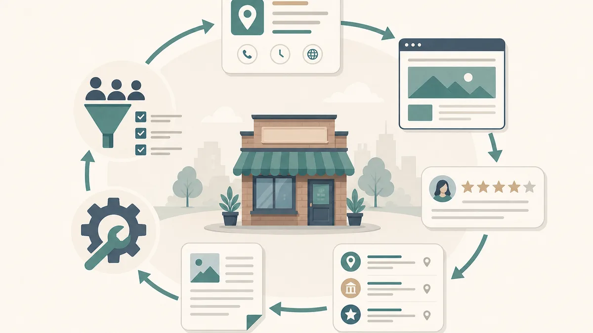 Illustration of the ongoing Local SEO optimization process