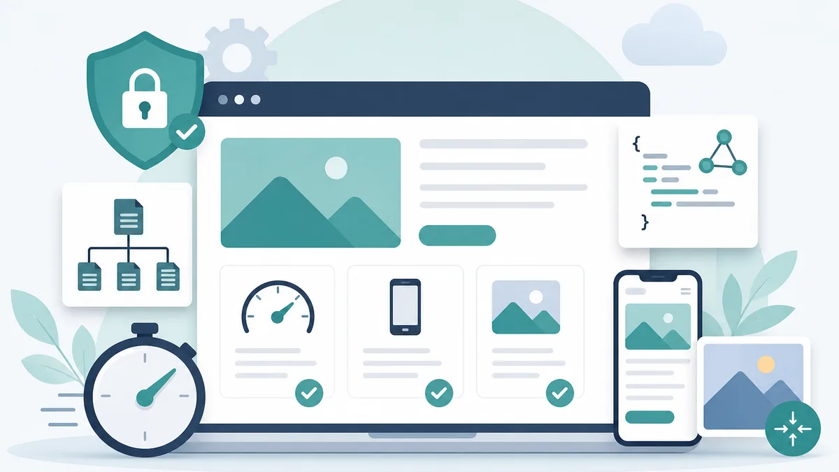 Illustration showing the technical SEO tasks included in a Local SEO checklist