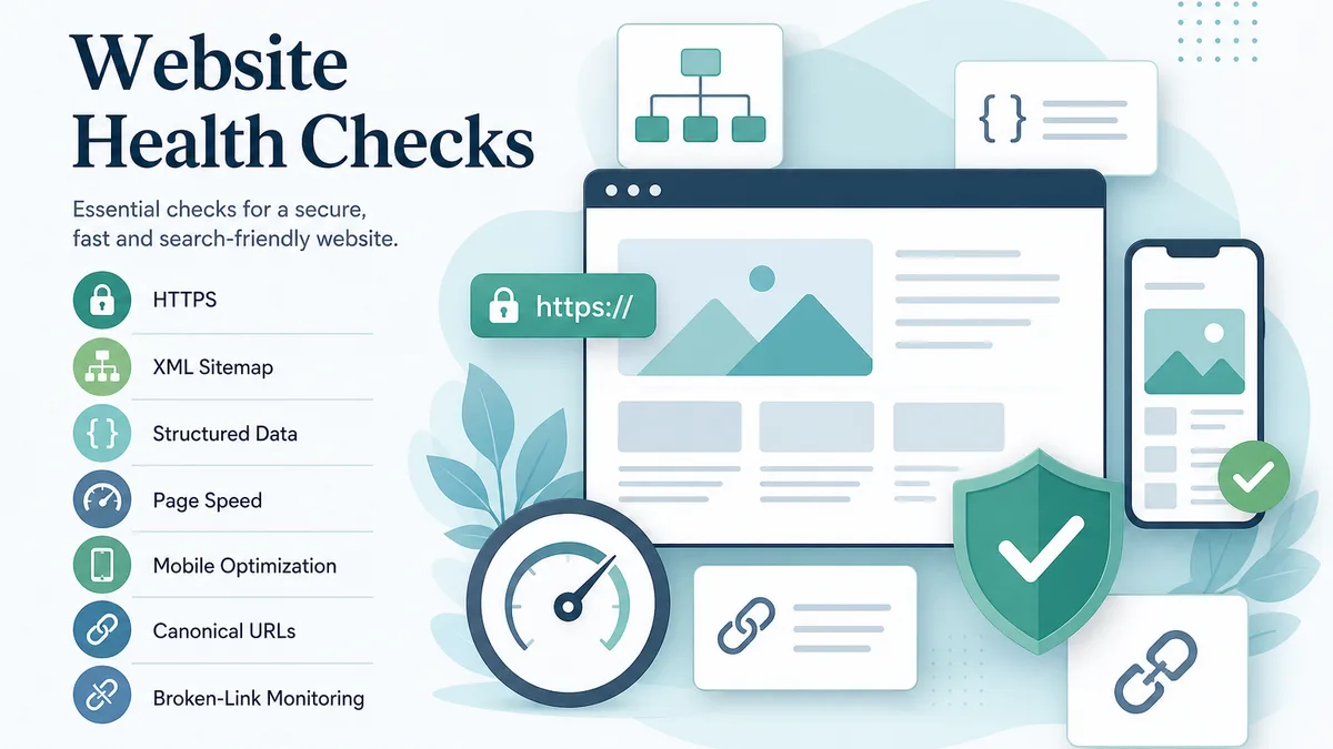 Illustration showing the technical elements of a Local SEO audit