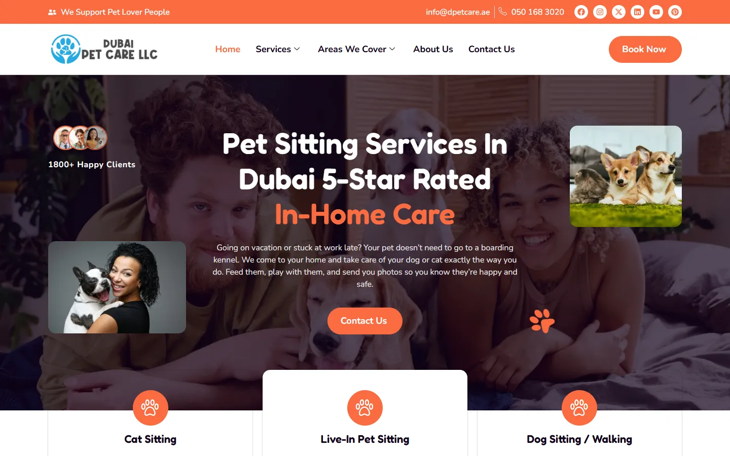 D Pet Care LLC WordPress website homepage designed by Local SEO Wiser