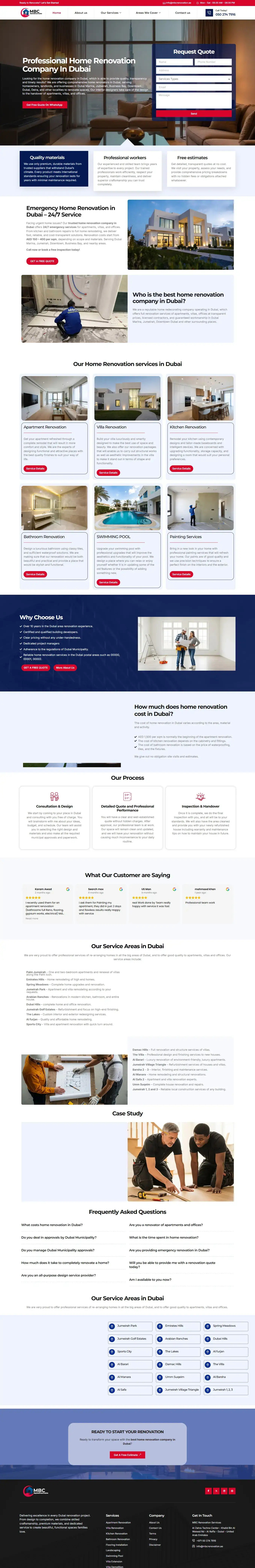 MBC Renovation WordPress website homepage designed by Local SEO Wiser