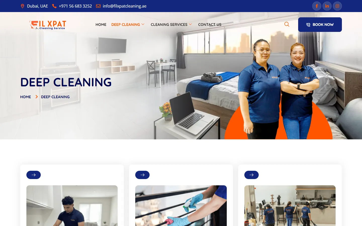 Fil Xpat Cleaning Service deep cleaning service page