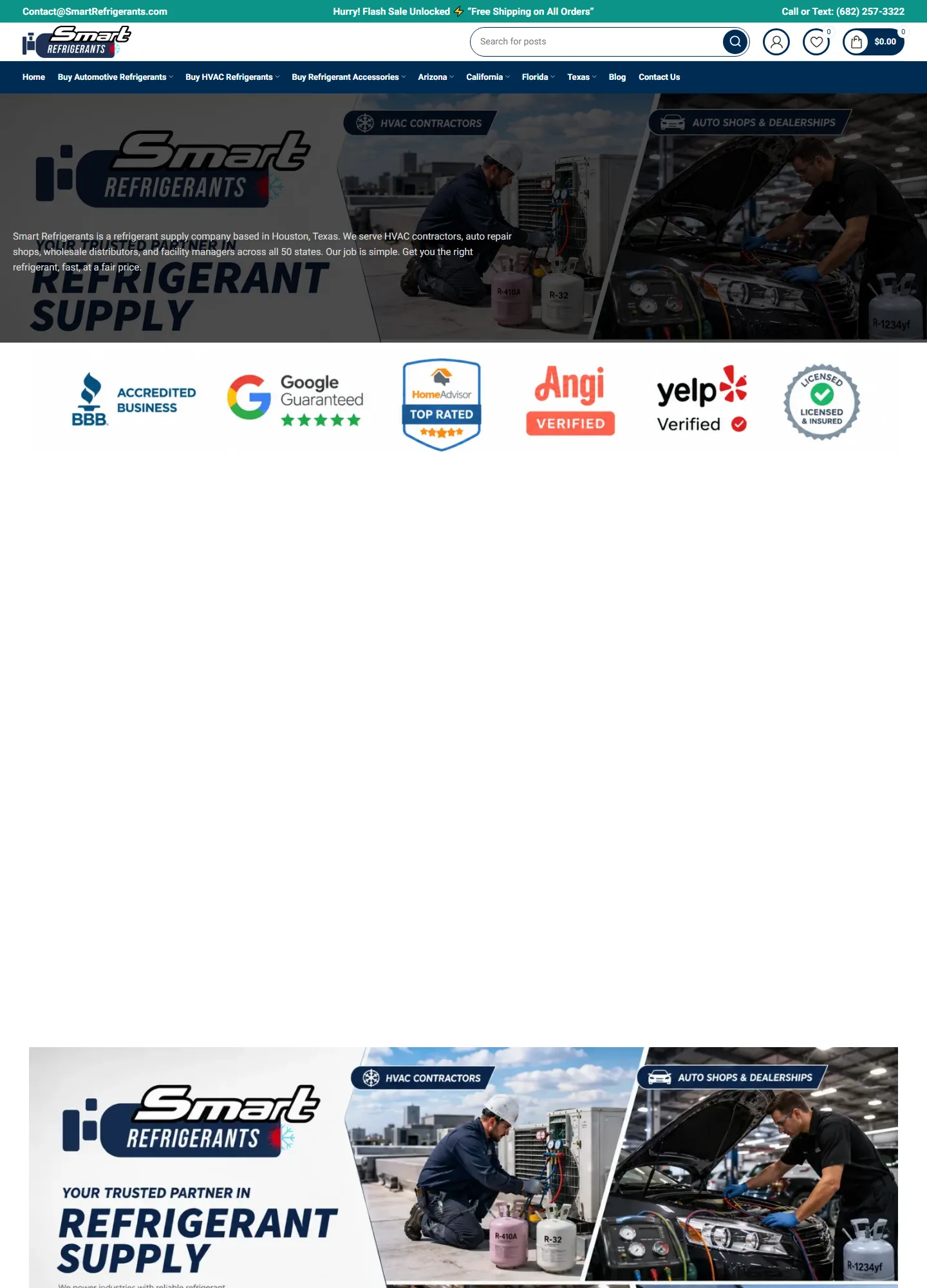 Smart Refrigerants About page introducing the Houston-based refrigerant supplier