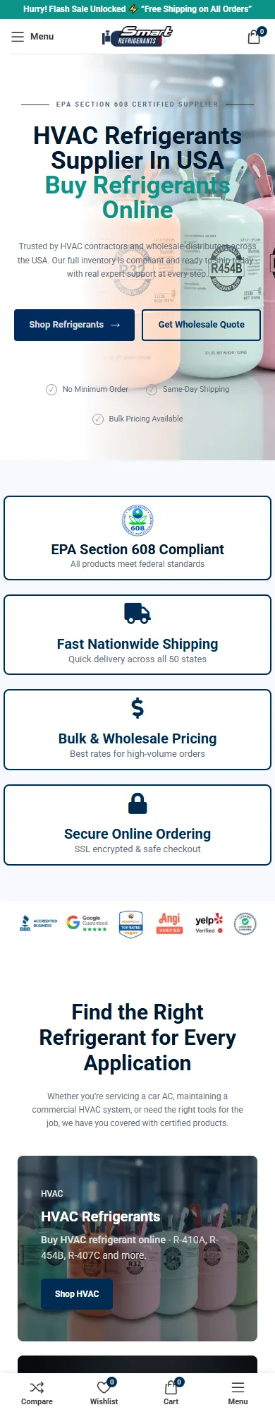 Mobile version of the Smart Refrigerants website